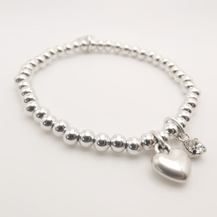 Heart and Birthstone Personalised Beads Bracelet