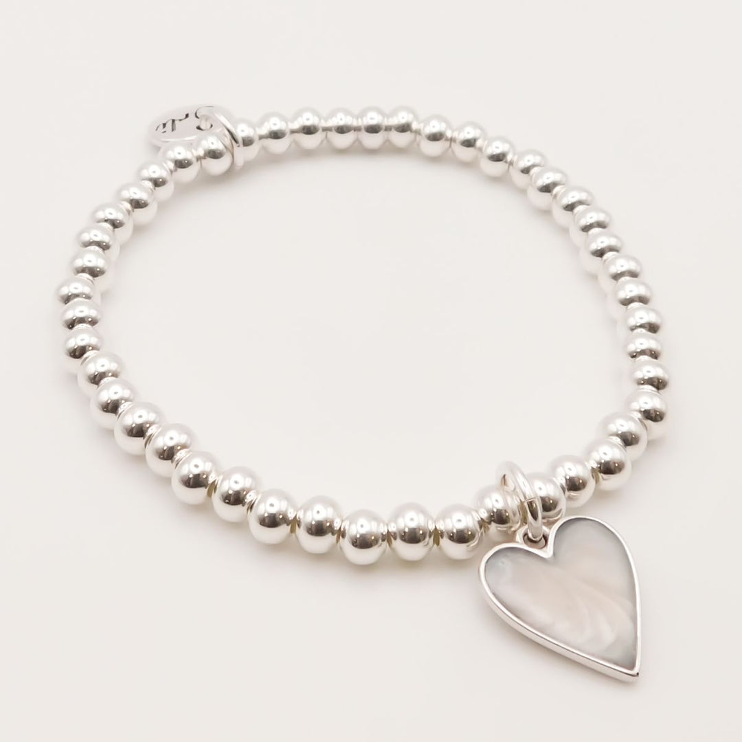 Marble Heart Beads Bracelet