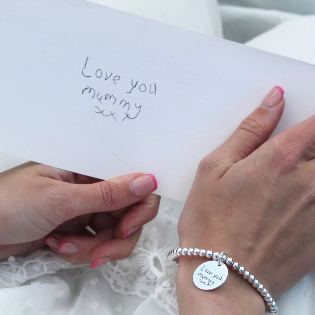Handwritten Engravables- Rosie Personalised Beads Bracelet