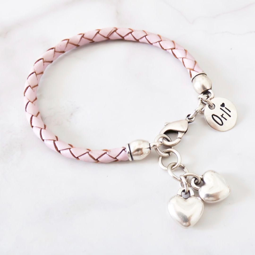 Outlet- Twin Hearts Friendship Bracelet, Pink
