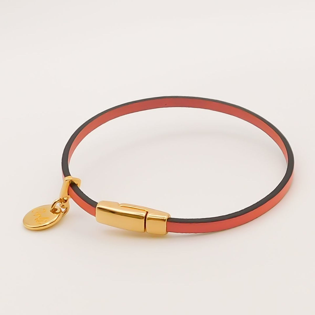 Slim Leather Magnetic Bracelet