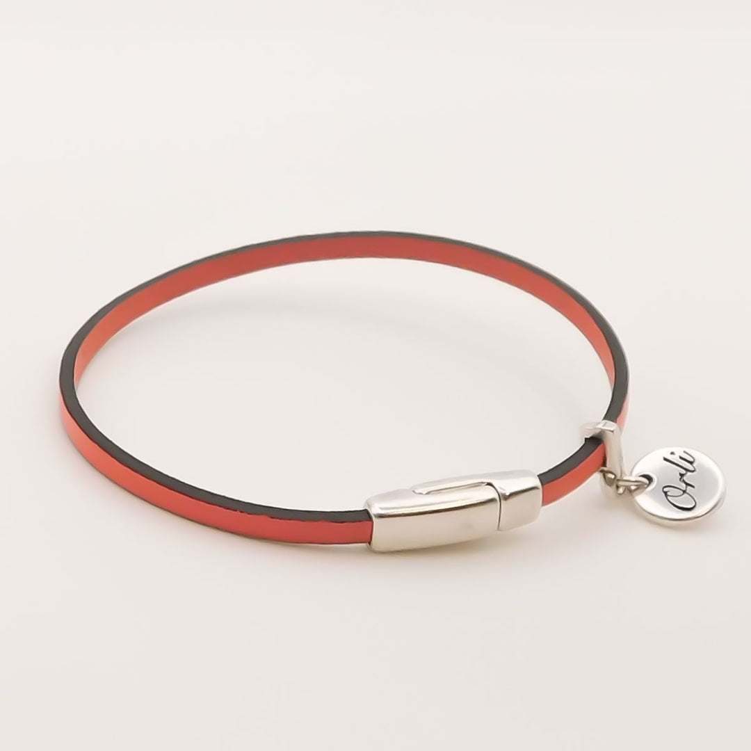 Slim Leather Magnetic Bracelet