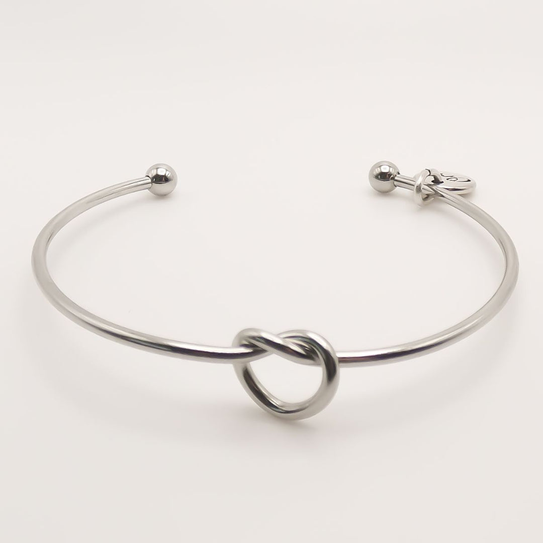 Knotted Bangle, Silver