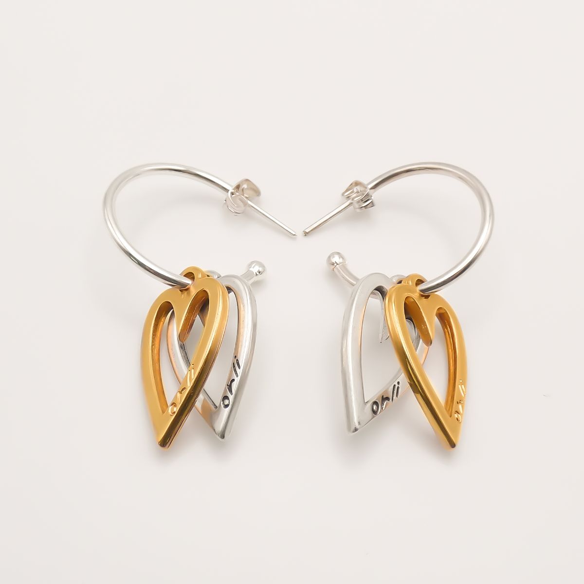 Diamond-Cut Faceted Heart-Shaped Hoop Earrings in 10K Gold | Zales Outlet
