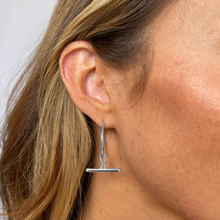 T-Bar Hoop Earrings