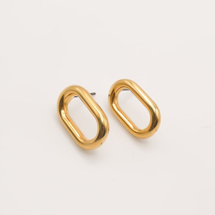 Oval Link Studs, Gold