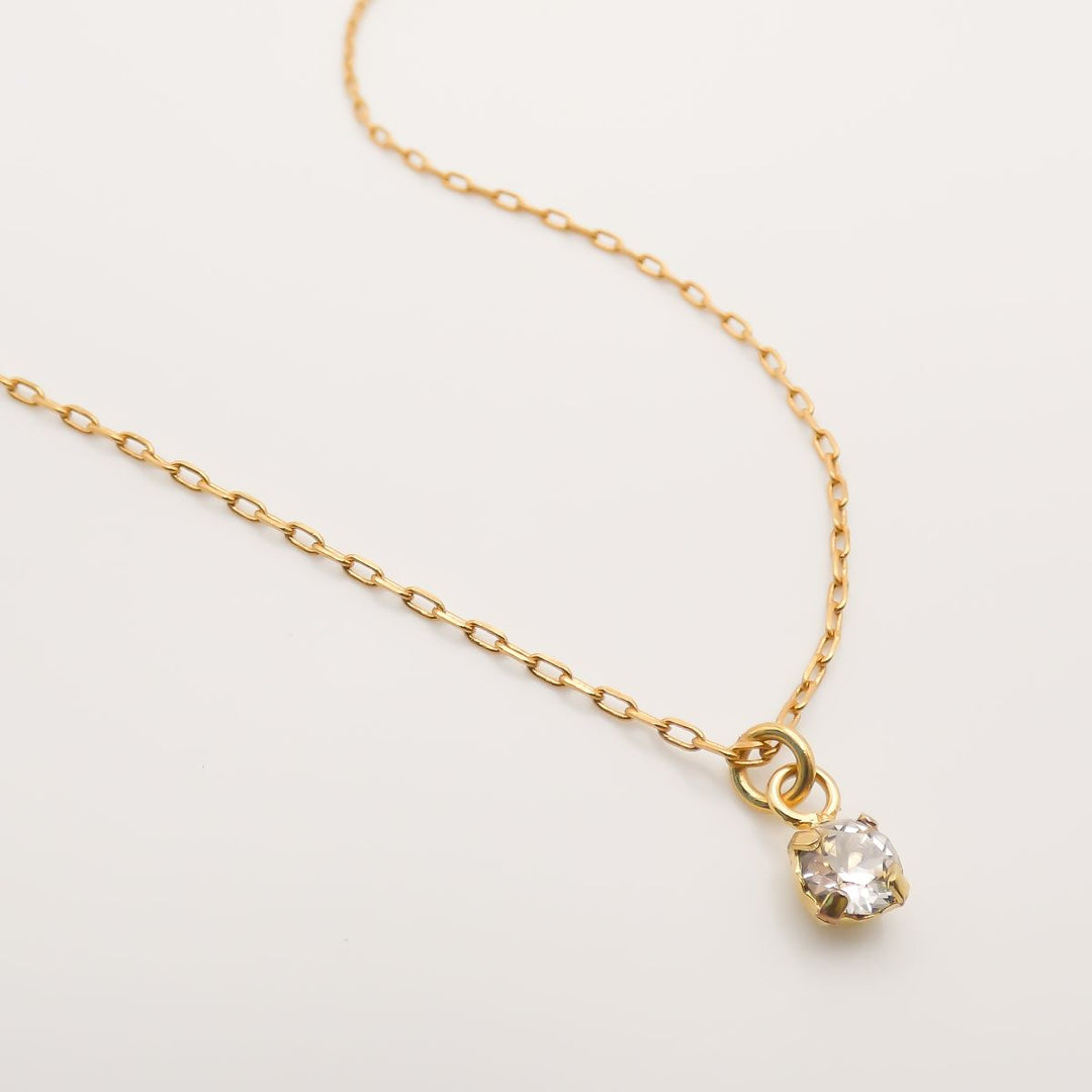 Ultra Fine Personalised Birthstone Necklace, Gold