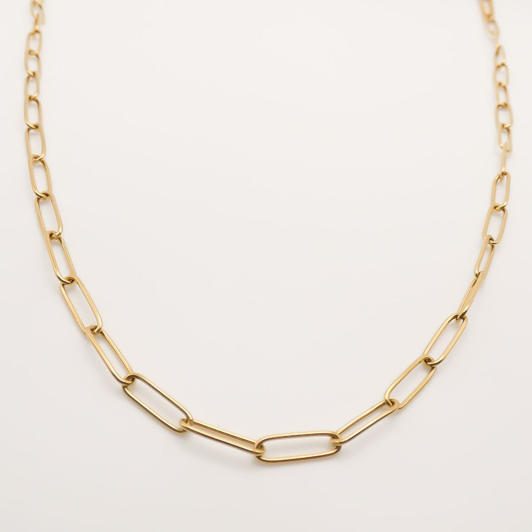 Essentials - Paperclip Chain Necklace, Gold