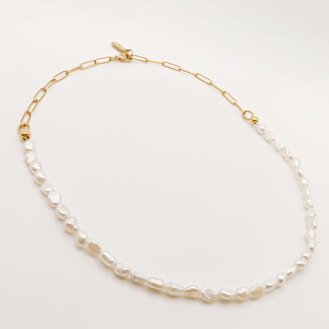 Seed Pearl Adjustable Necklace, Gold