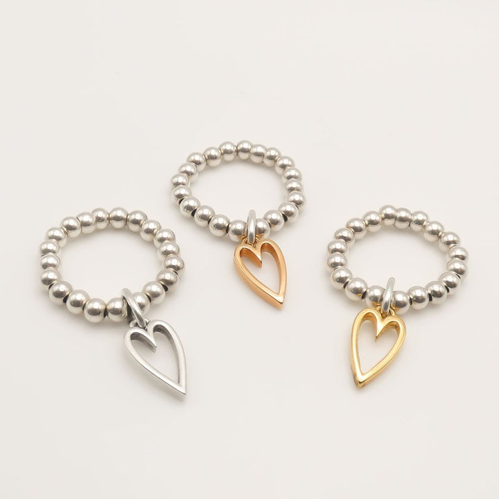 Mini Open Heart Beads Ring