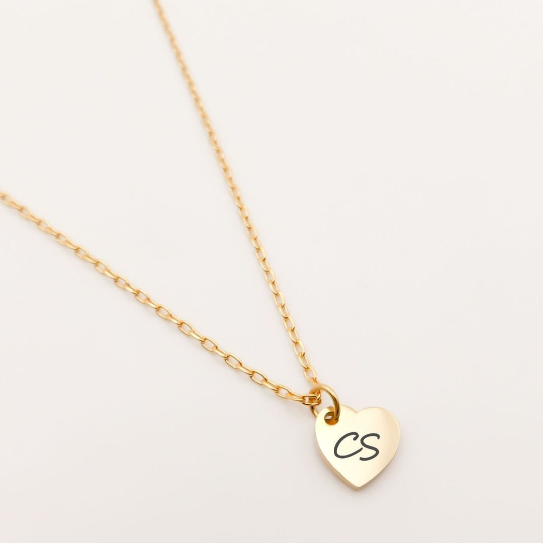 Engravables- Mya Heart Personalised Fine Necklace, Gold