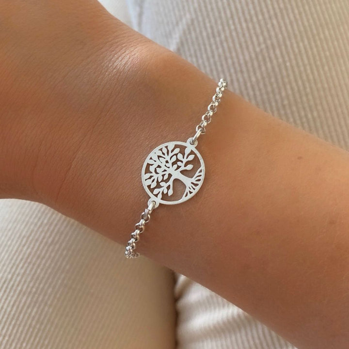 Sterling Silver Tree of Life Connector Bracelet