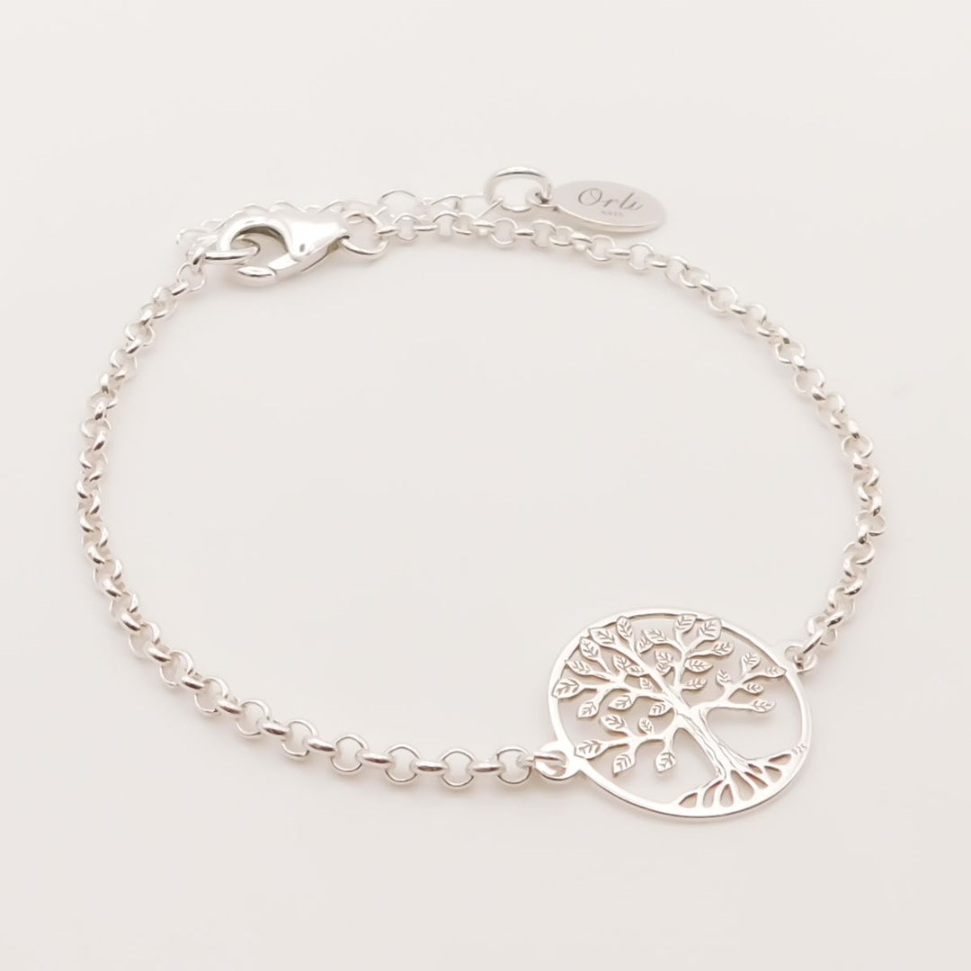 Sterling Silver Tree of Life Connector Bracelet