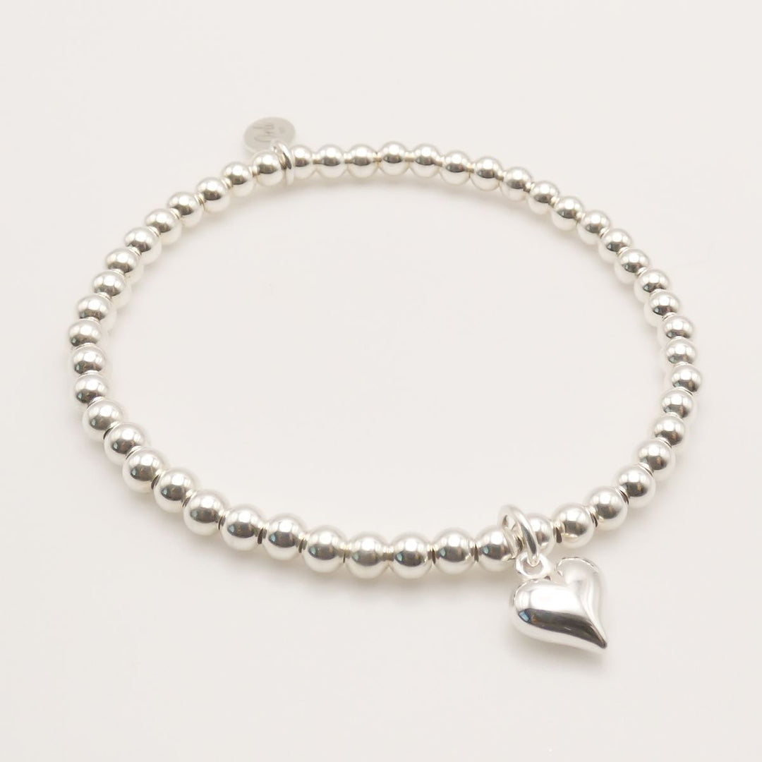 Sterling Silver Mia Heart Beads Bracelet