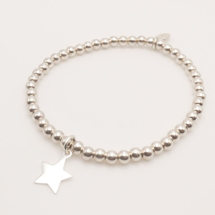 Sterling Silver Star Beads Bracelet