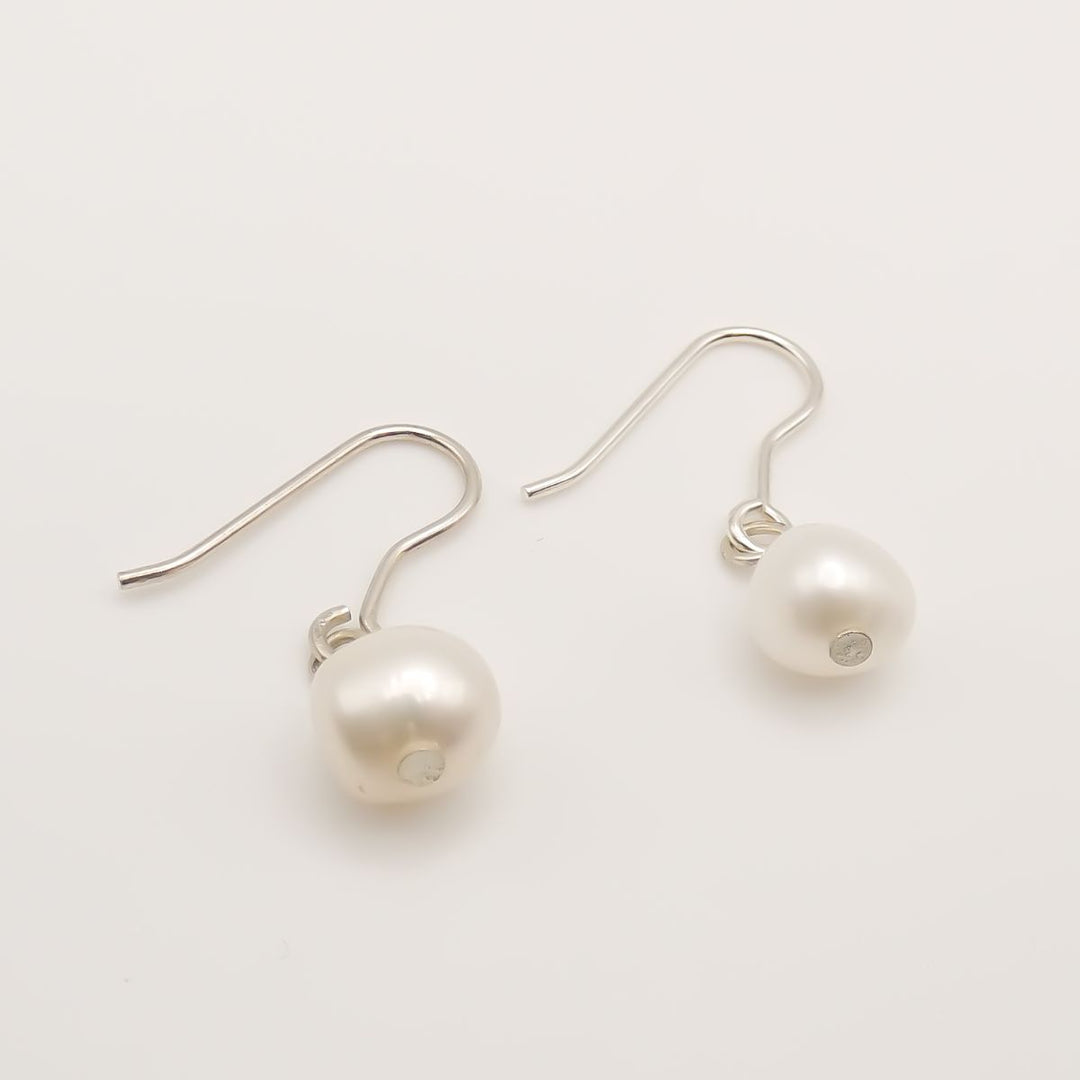 Sterling Silver Pearl Hook Earrings