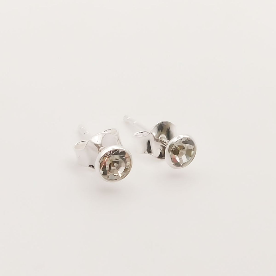 Sterling Silver Birthstone Stud Earrings
