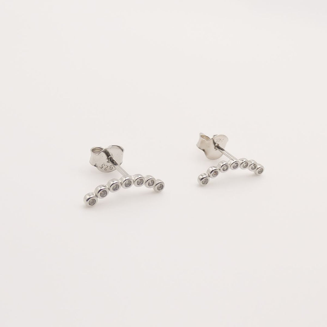Sterling Silver Crystal Climber Earrings