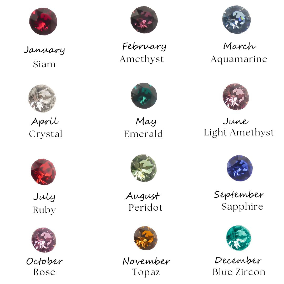 Personalised Hammered Charm Ring with Birthstone