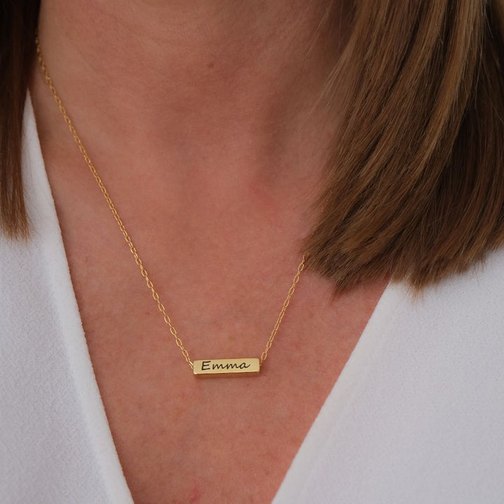 Engravables- Zara personalised fine necklace, Gold