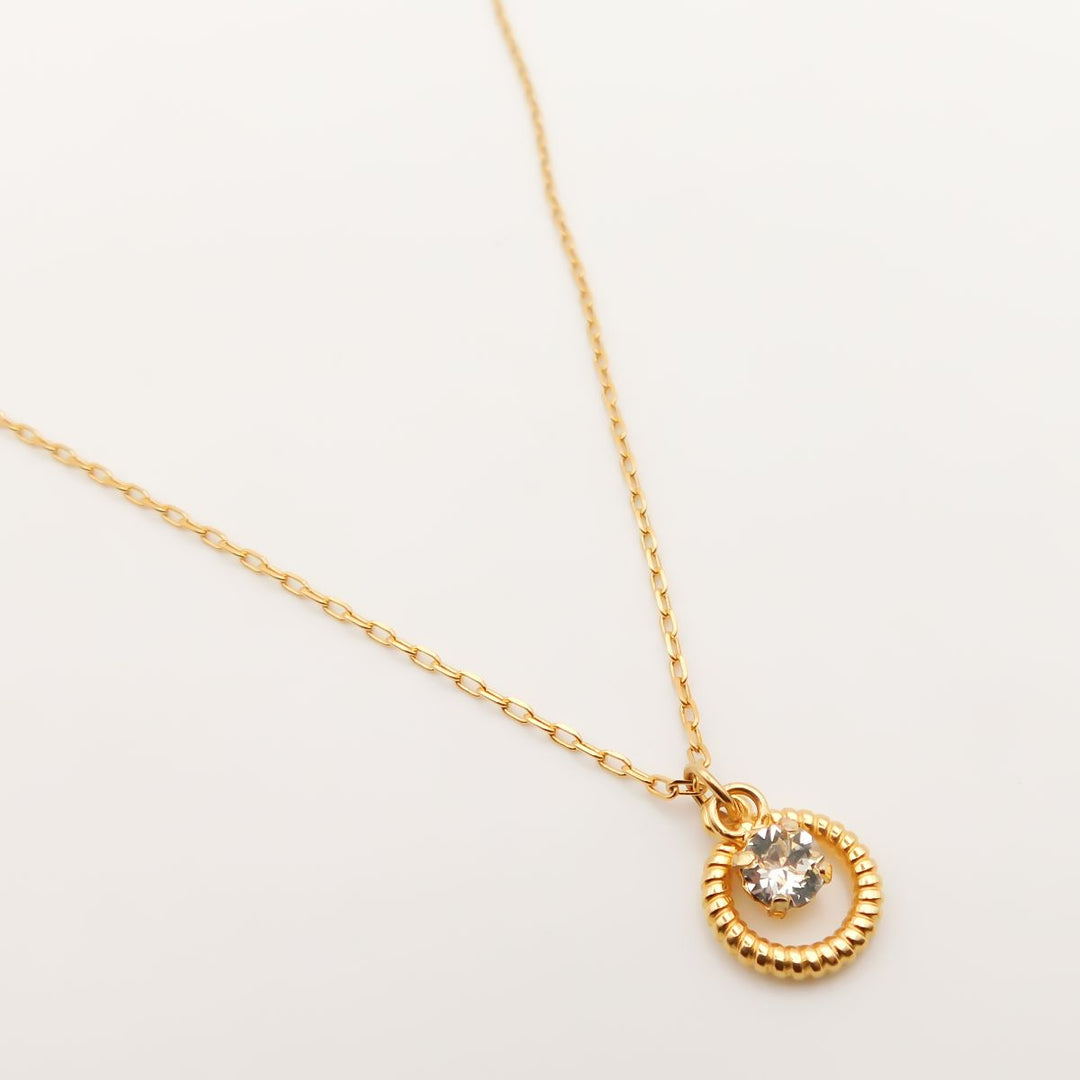 Halo Personalised Birthstone Necklace, Gold