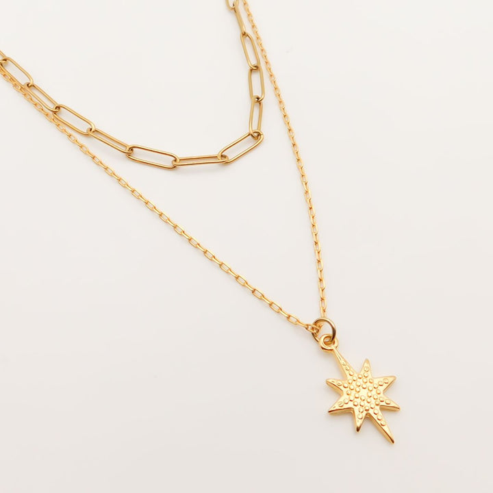 Cosmic Starburst Layering Necklace, Gold
