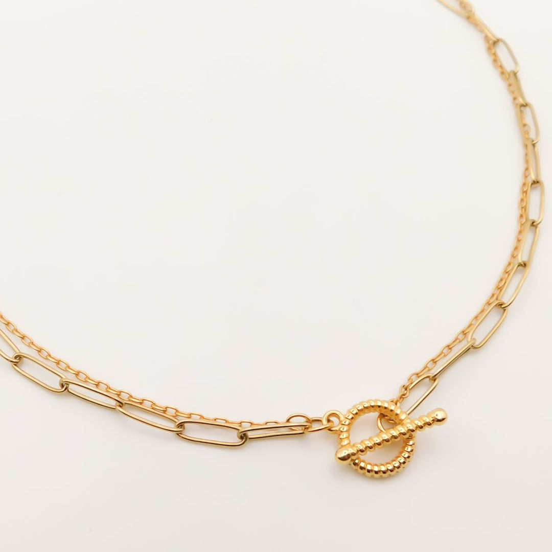 Willow T-Bar Necklace, Gold