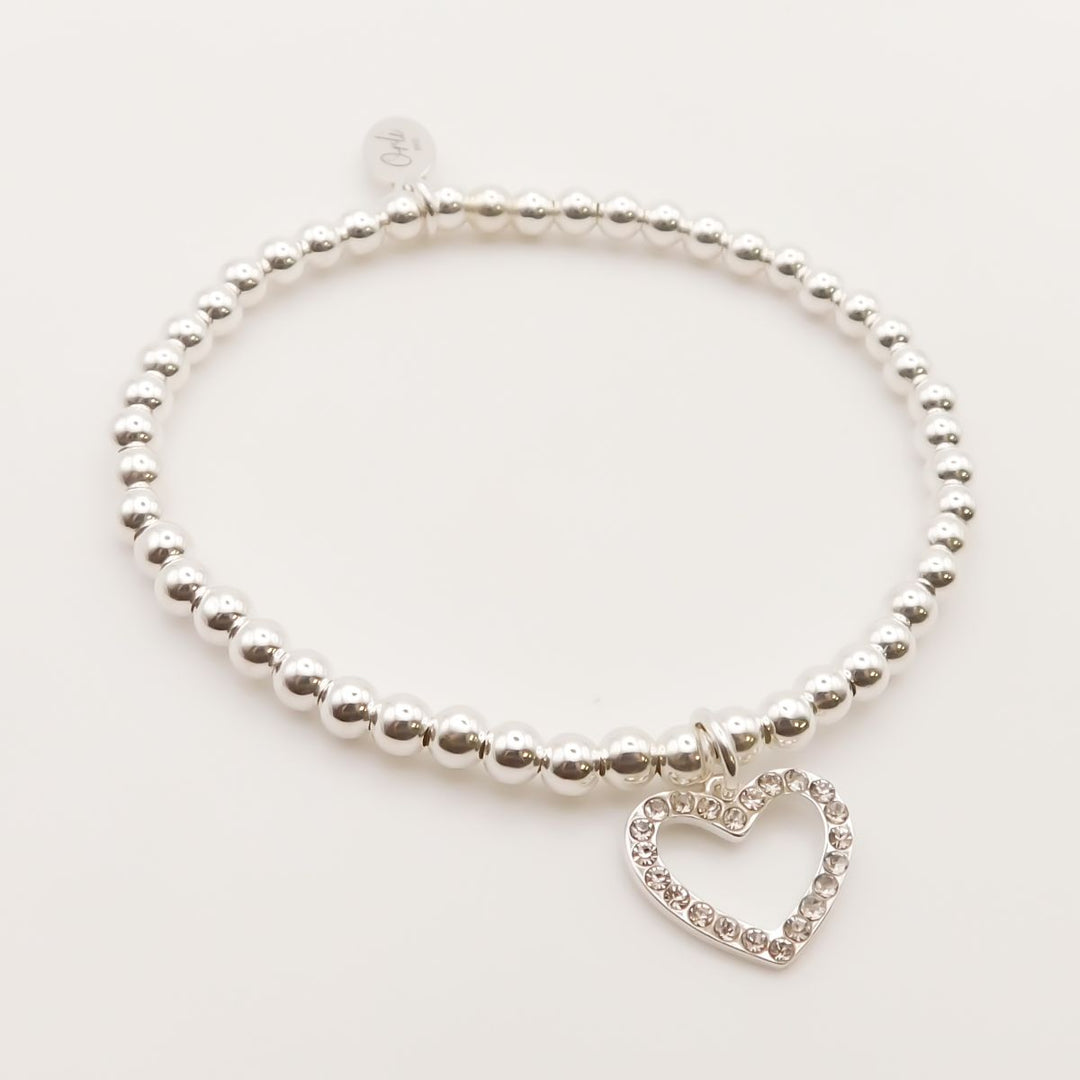 Sterling Silver Zoe Heart Beads Bracelet