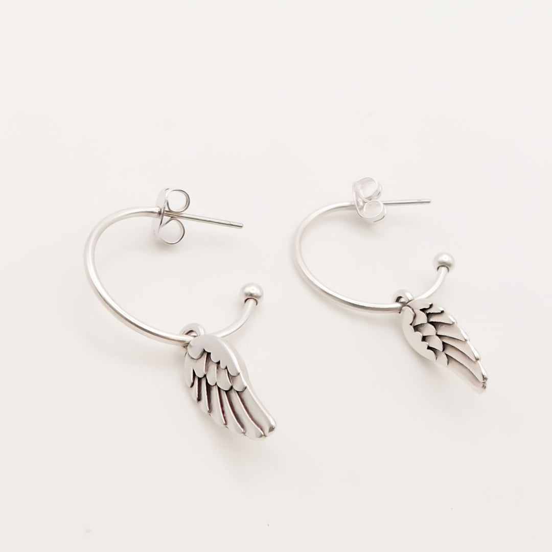 Angel Wing Hoop Earrings