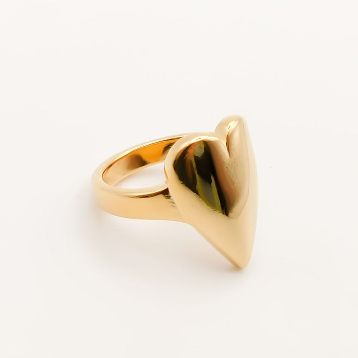 Outlet- Chunky Solid Heart Ring, Gold