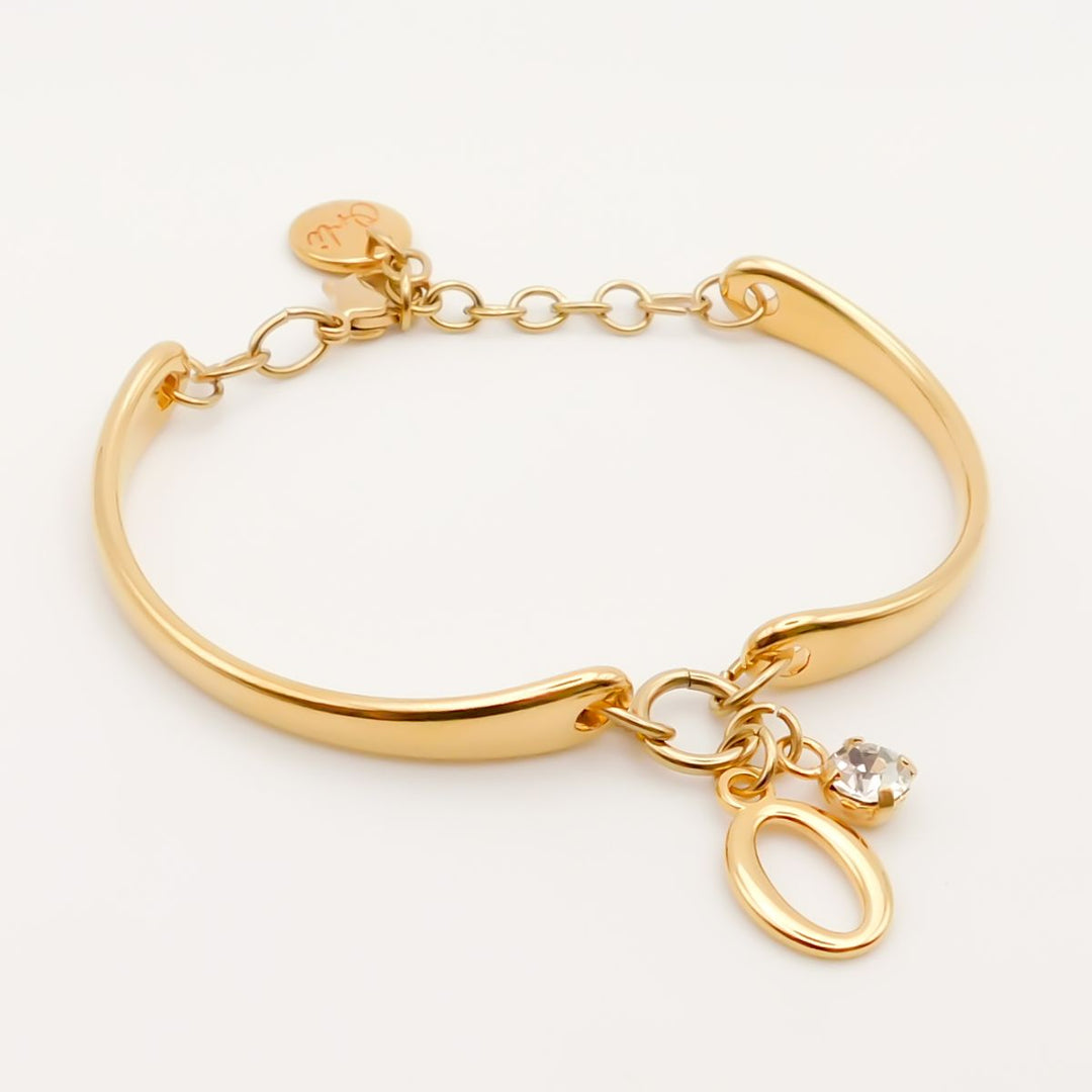 Outlet- Initial & Birthstone Brangle, Gold