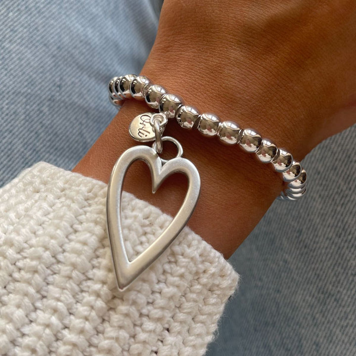 Open Heart Chunky Beads Bracelet