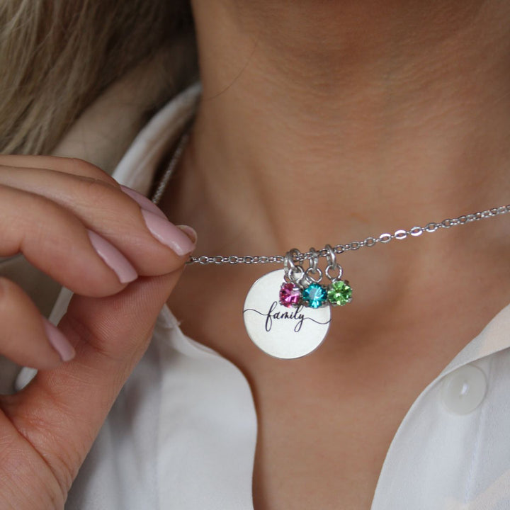Personalised Family Birthstone Necklace