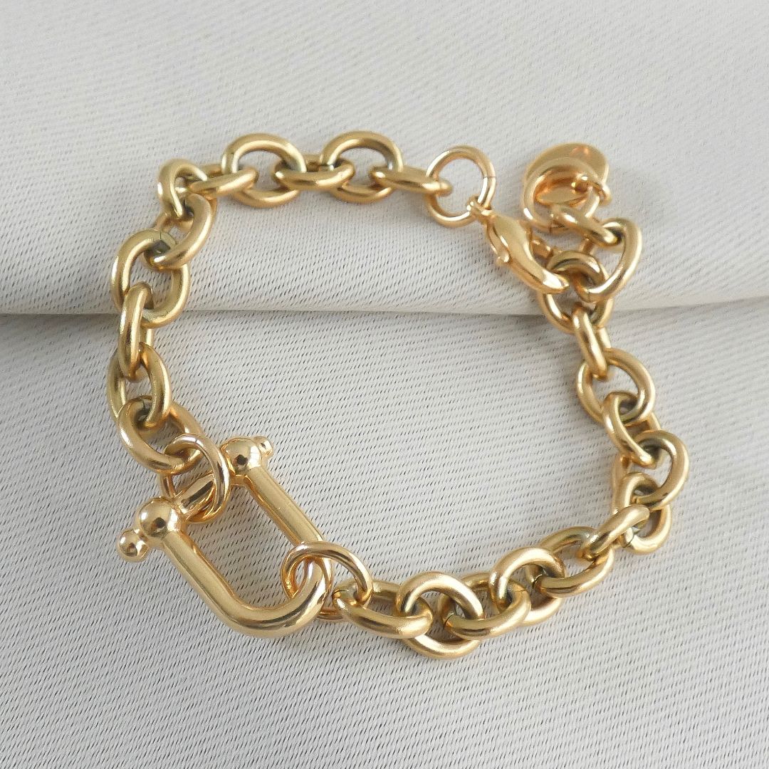 Outlet- Horsebit Chunky Bracelet, Gold