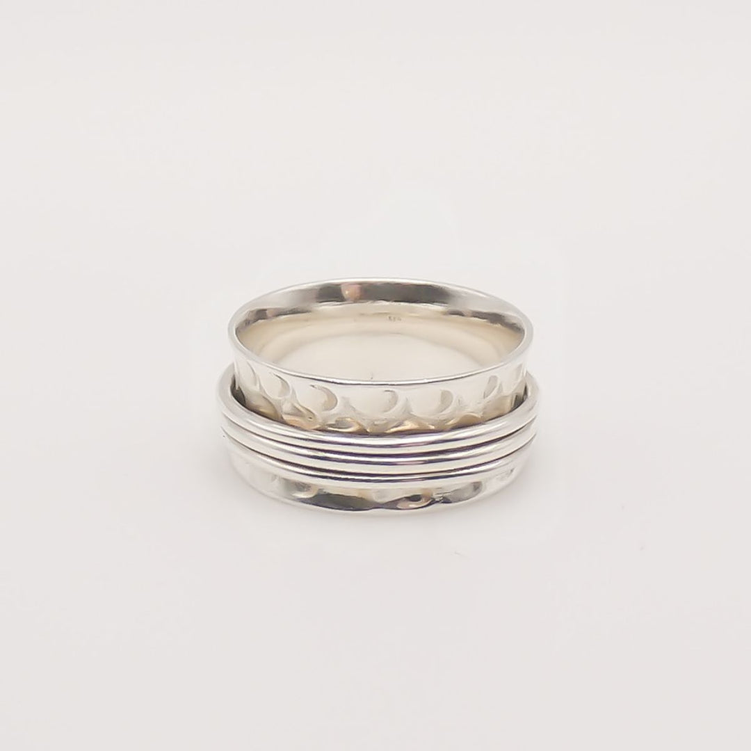 Sterling Silver Spinner Ring with Silver Bands