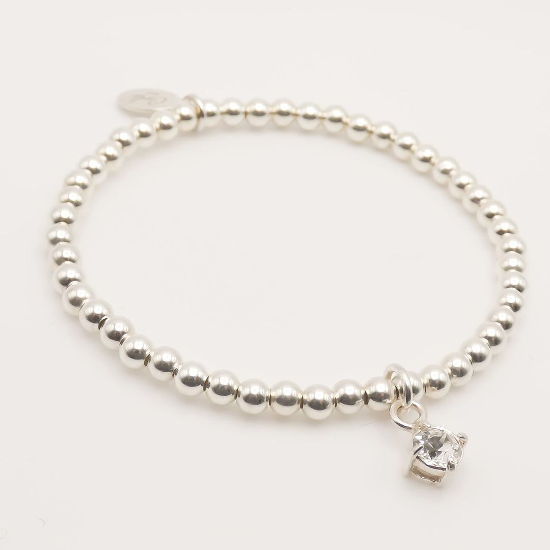 Sterling Silver Personalised Birthstone Beads Bracelet