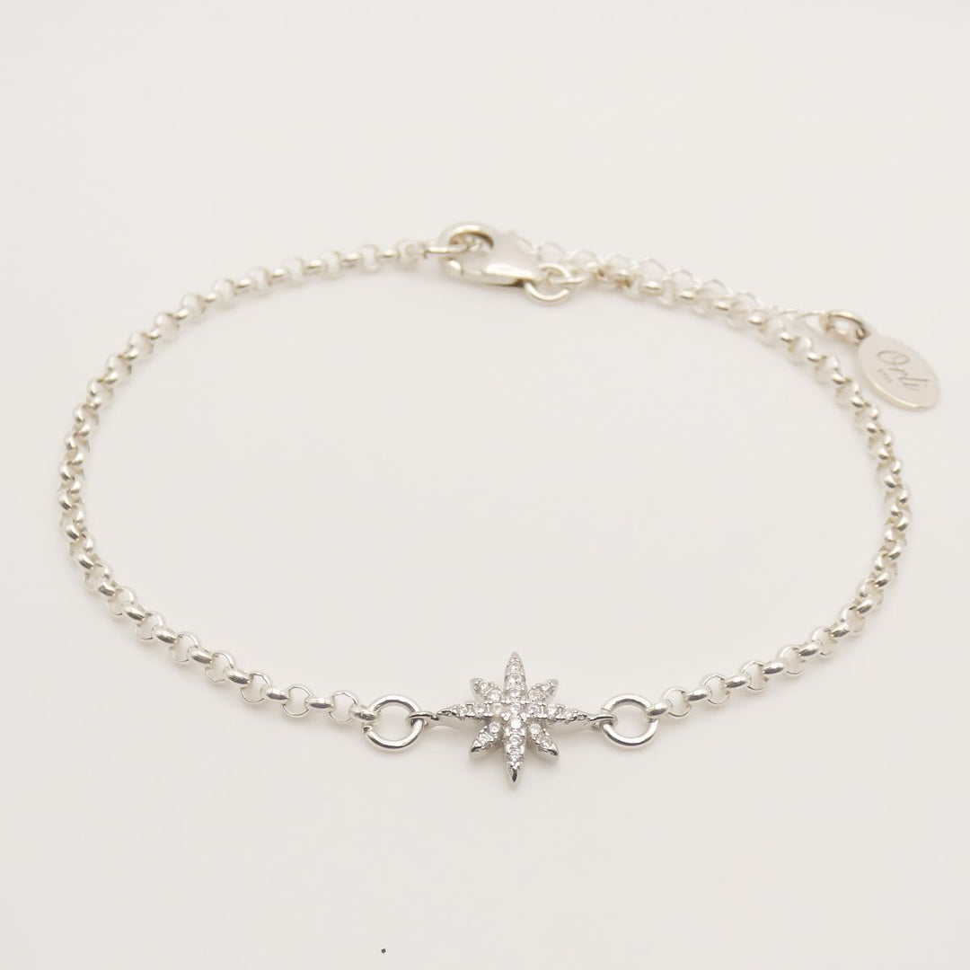 Sterling Silver Mini Cosmic Starburst Connector Bracelet